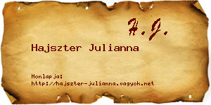 Hajszter Julianna névjegykártya